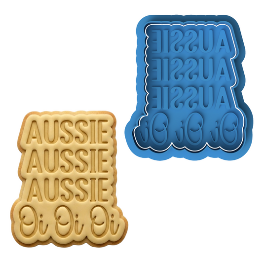 Aussie Aussie Aussie Oi Oi Oi Plaque Cookie Cutter and Embosser Stamp | Australia Day, Sports Chant