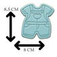Baby Overalls Romper Cookie Cutter and Embosser Stamp Set | Baby Shower, First Birthday