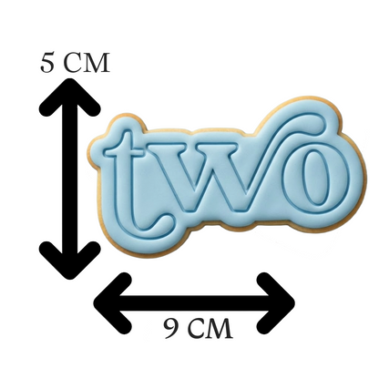 Second Birthday "two" Plaque Cookie Cutter and Embosser Set | Milestone, Number Two