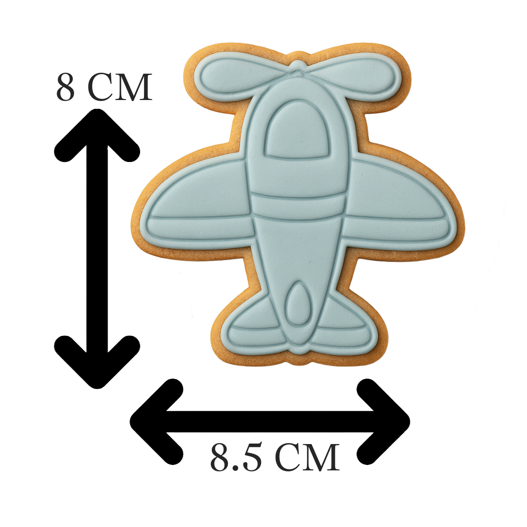Cute Biplane Airplane Cookie Cutter and Embosser Set | Pilot, Travel, Adventure, Baby Shower
