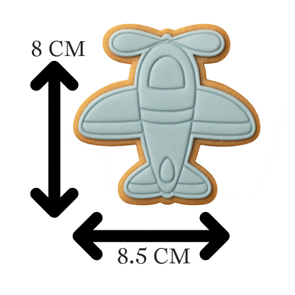 Cute Biplane Airplane Cookie Cutter and Embosser Set | Pilot, Travel, Adventure, Baby Shower