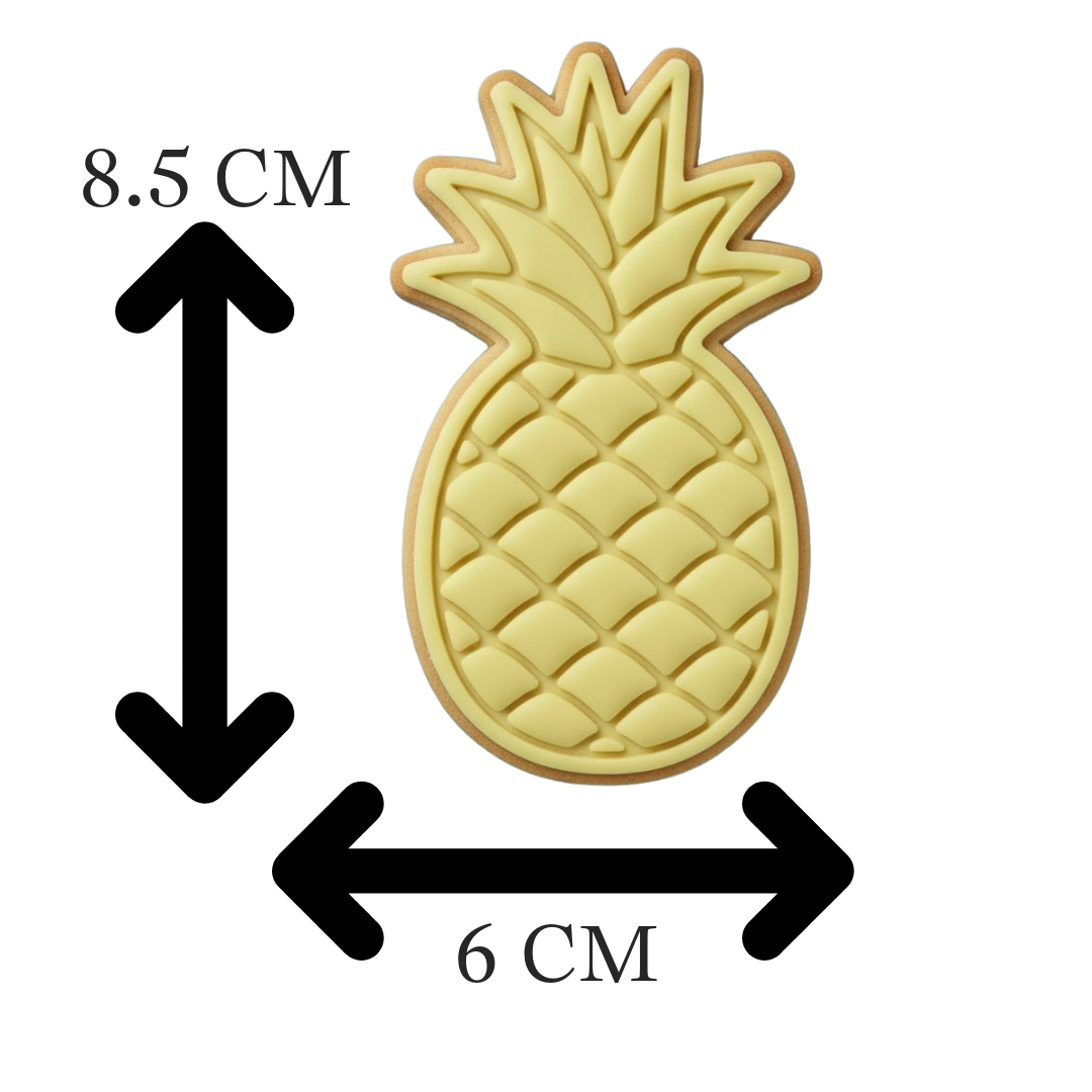 Pineapple Fruit Cookie Cutter and Embosser Set | Tropical Luau Summer Party Baking