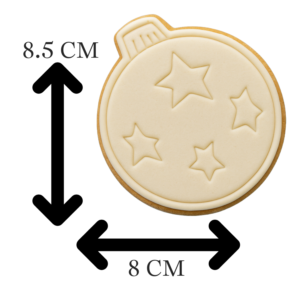 Christmas Bauble Star Ornament Cookie Cutter and Embosser Stamp
