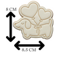 Cute Dachshund Dog Heart Balloons Cookie Cutter and Embosser Stamp