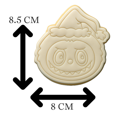Christmas Labubu Cookie Cutter & Embosser – Cute Character Holiday Cookie Design