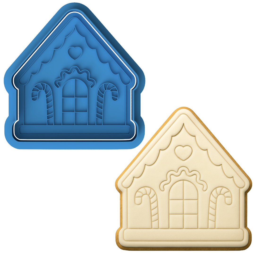 Gingerbread House Cookie Cutter & Embosser – Christmas Holiday Cookie Design