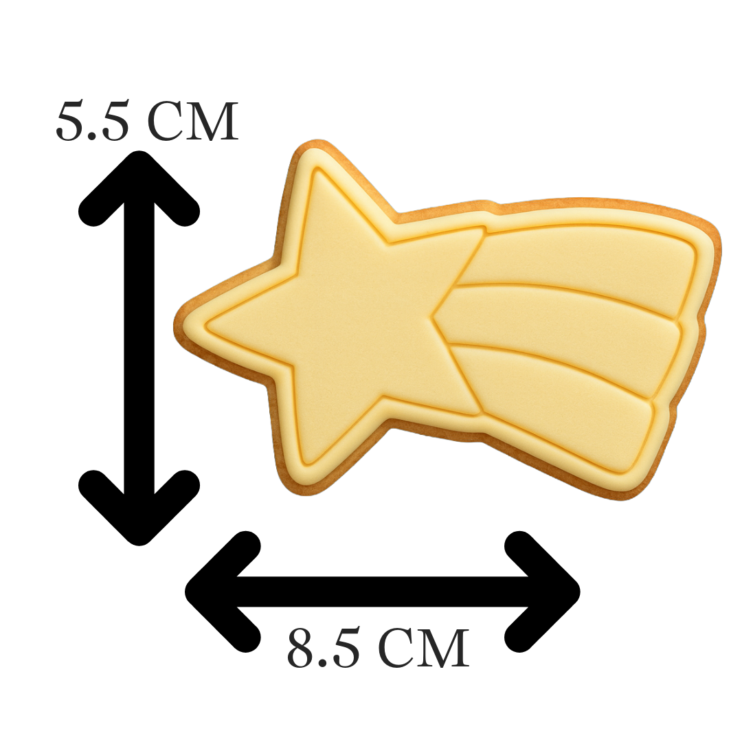 Shooting Star Cookie Cutter and Embosser Stamp Set | Comet, Twinkle, Space Birthday