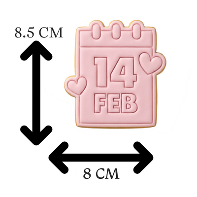 14 Feb Calendar Cookie Cutter and Embosser Stamp | Valentine's Day, Save the Date, February 14th