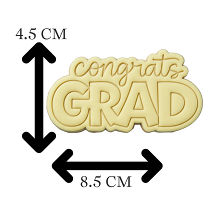 Congrats Grad Cookie Cutter and Embosser Stamp Set | Graduation Party, Plaque