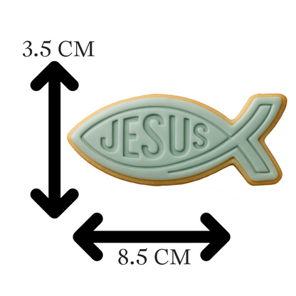 Ichthus Jesus Fish Cookie Cutter and Embosser Set | Christian, Religious, Faith
