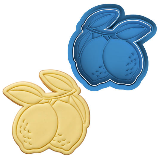 Lemon Branch Cookie Cutter and Embosser Stamp Set | Citrus Duo, Mediterranean Summer, Positano Style
