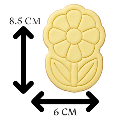 Tall Spring Daisy Cookie Cutter and Embosser Stamp | Round Petal Flower, Easter Garden, Mother's Day
