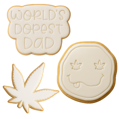World’s Dopest Dad Cookie Cutter | Funny Father's Day Embosser | Weed Gift Cookie Stamp