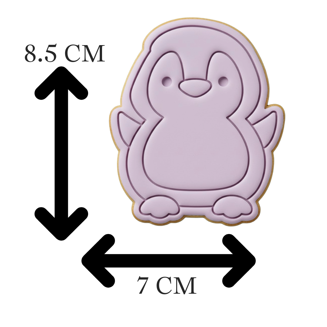 Cute Penguin Cookie Cutter and Embosser Stamp Set | Winter, Christmas, Kawaii