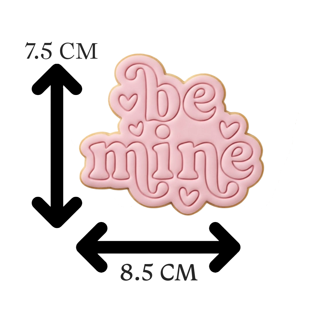 Be Mine Cookie Cutter and Embosser Stamp | Valentine's Day Quote, Retro Text, Romantic Gift
