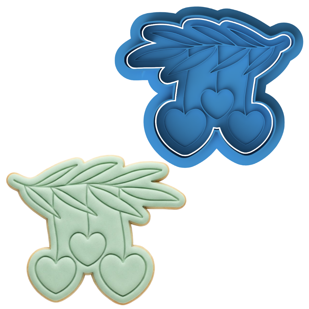 Hanging Heart Greenery Branch Cookie Cutter and Embosser Stamp | Botanical Love, Boho Wedding, Valentine's Day