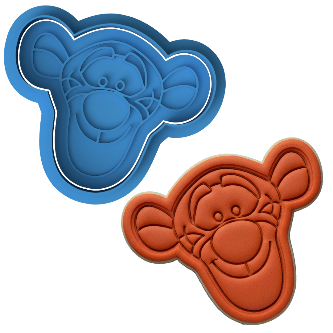 Bouncy Tiger (Tigger) Cookie Cutter & Embosser Stamp (Classic & Baby Shower)