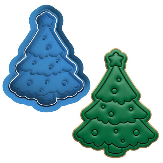 Christmas Tree Bauble Cookie Cutter and Embosser Stamp Holiday Festive