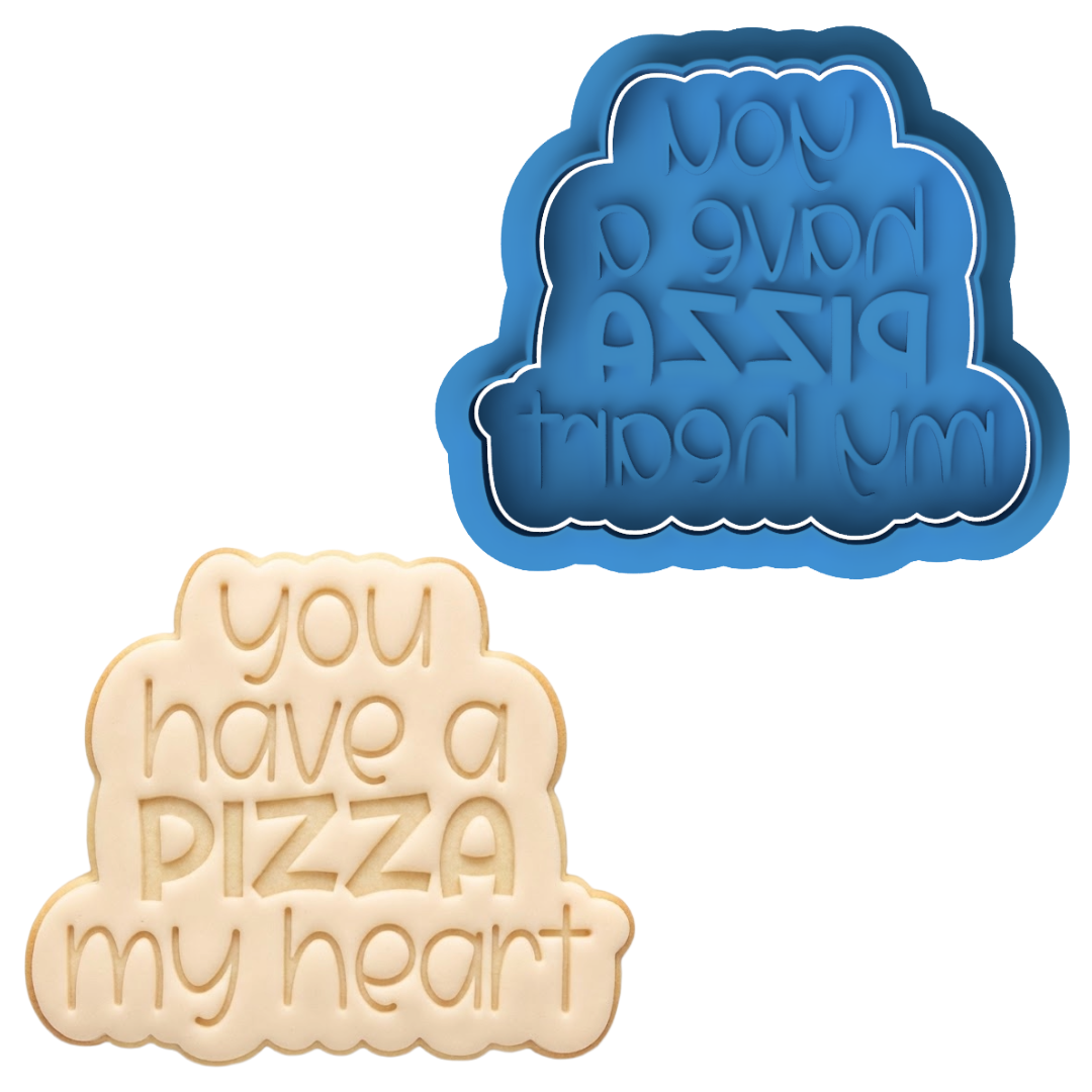 You Have A Pizza My Heart Cookie Cutter and Embosser Stamp | Funny Valentine, Food Pun, Pizza Lover  Category: Craft Supp