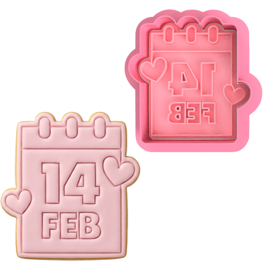 14 Feb Calendar Cookie Cutter and Embosser Stamp | Valentine's Day, Save the Date, February 14th