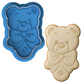 Baby Bear Rattle Cookie Cutter with Embosser – Teddy Bear with Bow