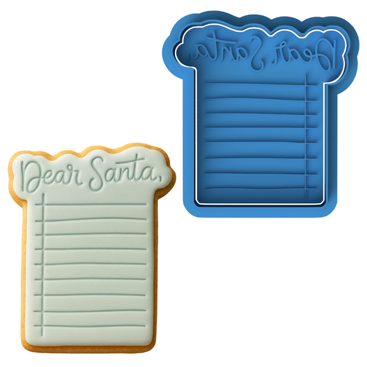 Dear Santa Letter Cookie Cutter and Embosser Stamp Set | Wish List, Christmas, Holiday
