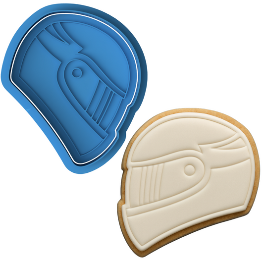 Racing Helmet Cookie Cutter and Embosser Set | F1 Motorsport Car Biker Baking