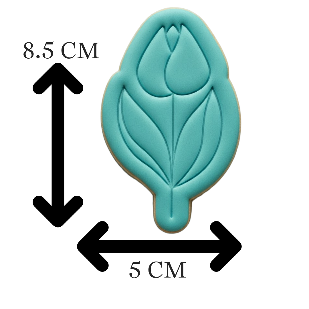 Simple Tulip Flower Cookie Cutter and Embosser Stamp Set | Spring, Floral, Mothers Day