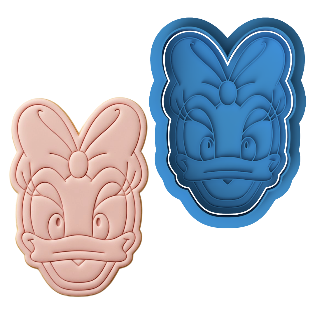 Daisy Duck Face Cookie Cutter and Embosser Stamp Set | Cute Cartoon, Bow, Minnie's Friend