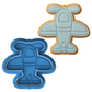 Cute Biplane Airplane Cookie Cutter and Embosser Set | Pilot, Travel, Adventure, Baby Shower