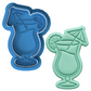 Tropical Cocktail Cookie Cutter and Embosser Set | Piña Colada Summer Luau Party