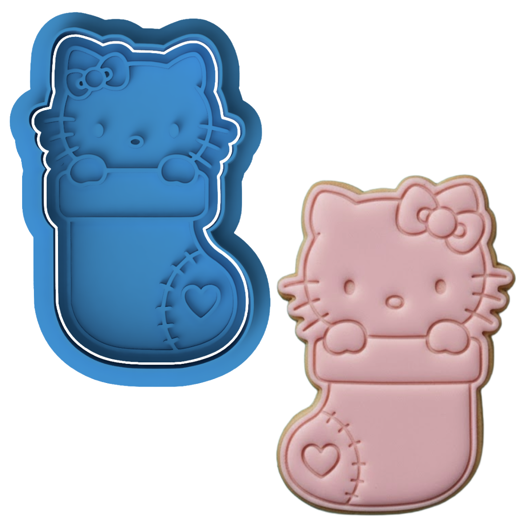 Hello Kitty Christmas Stocking Cookie Cutter and Embosser Set | Sanrio, Holiday, Cute