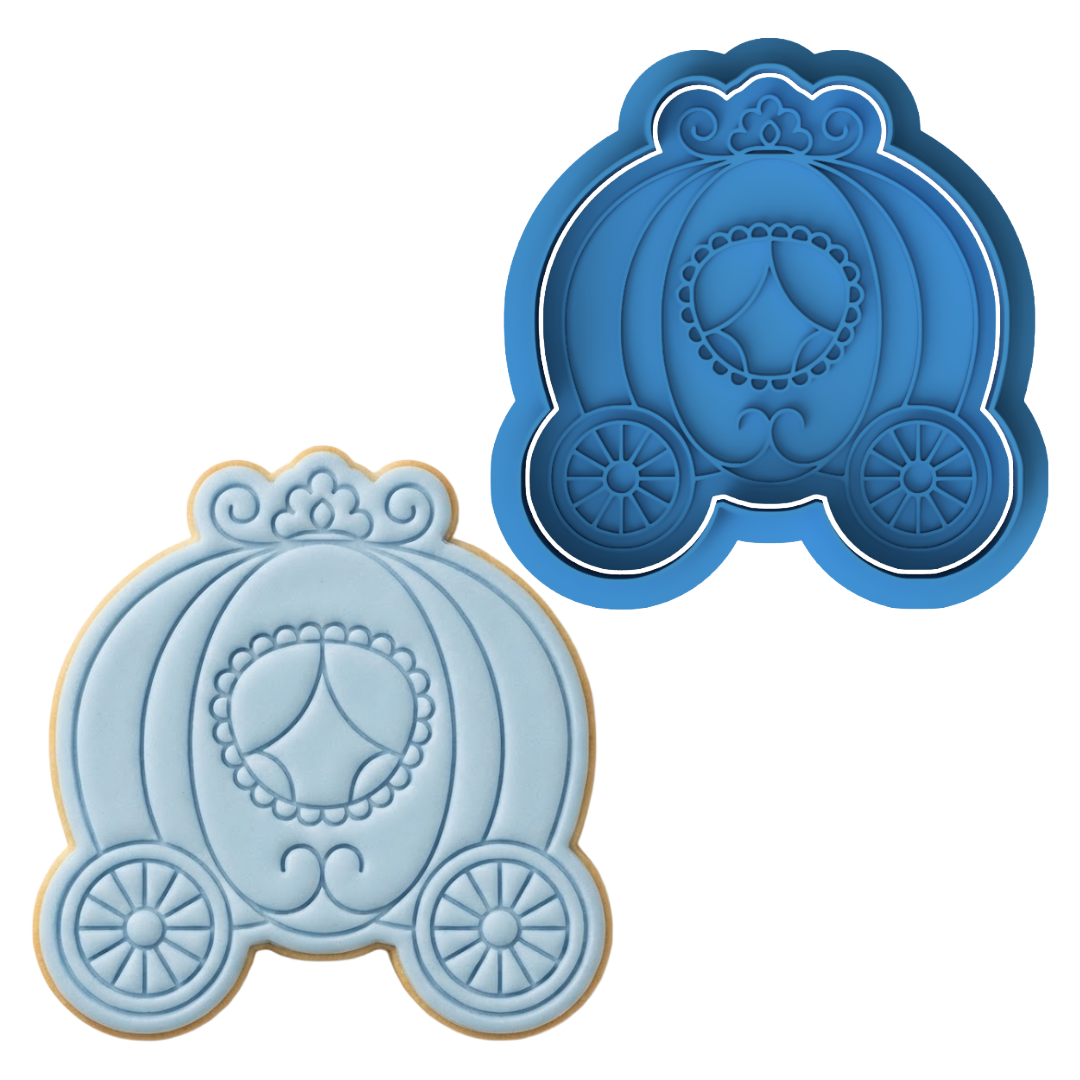 Princess Pumpkin Carriage Cookie Cutter and Embosser Stamp | Fairy Tale, Cinderella Theme, Royal Birthday