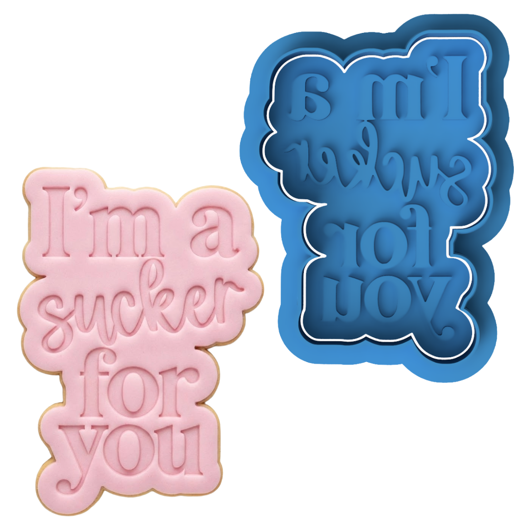 I'm A Sucker For You Cookie Cutter and Embosser Stamp | Funny Valentine, Candy Pun, Sweet Quote