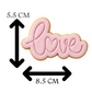 Script Love Word Plaque Cookie Cutter and Embosser Stamp | Valentine's Day, Wedding, Cursive Text
