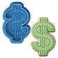 Dollar Sign Cookie Cutter and Embosser Set | Money Cash Rich Party Baking
