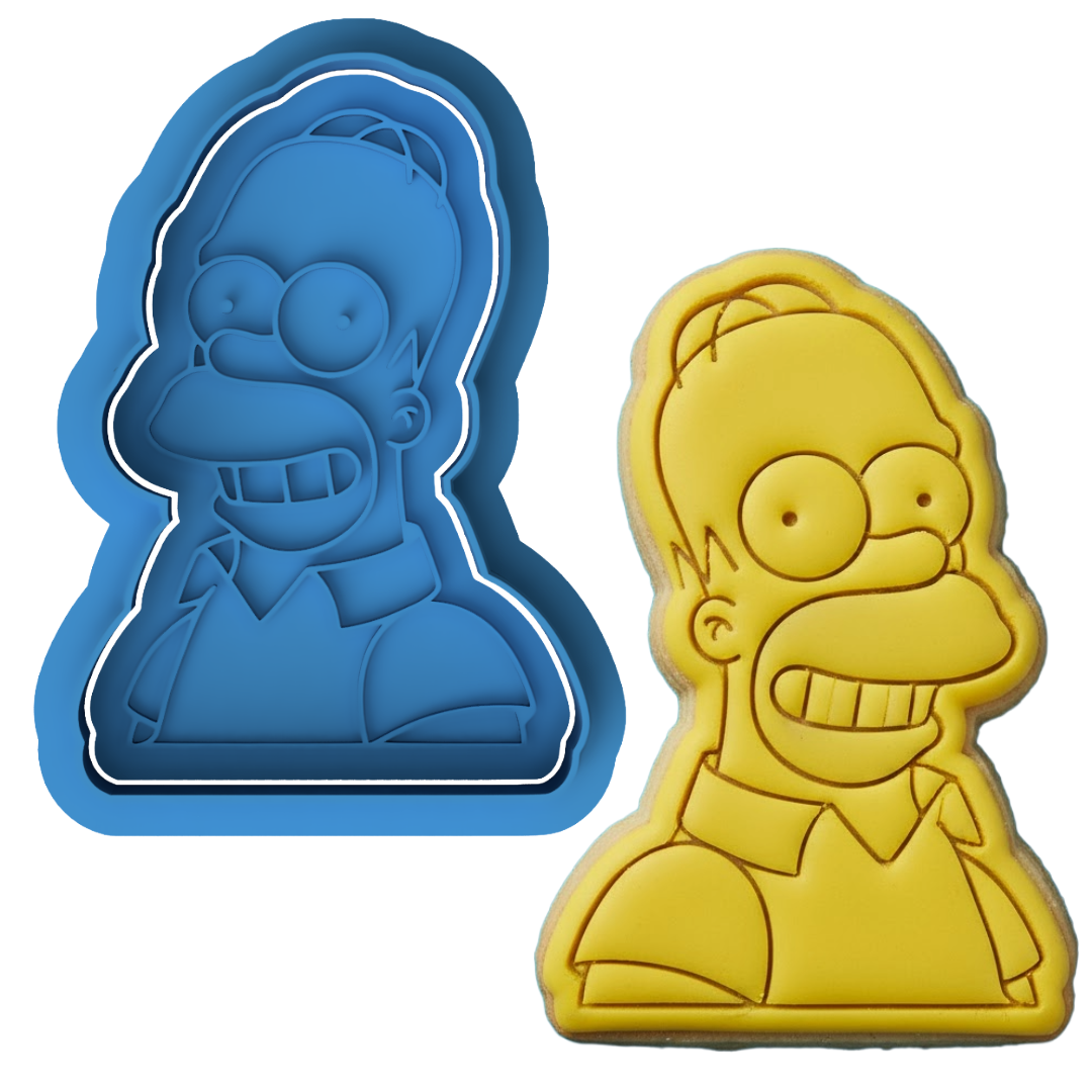 Classic Cartoon Dad 'Homer' Cookie Cutter & Embosser Stamp