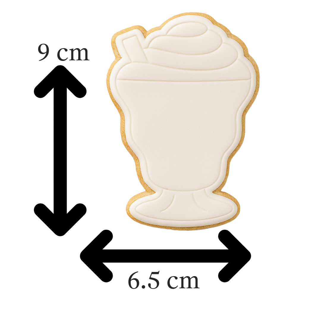 Milkshake Cookie Cutter | Retro Diner Dessert Cookie Stamp – Ice Cream, Sundae, Sweet Treats