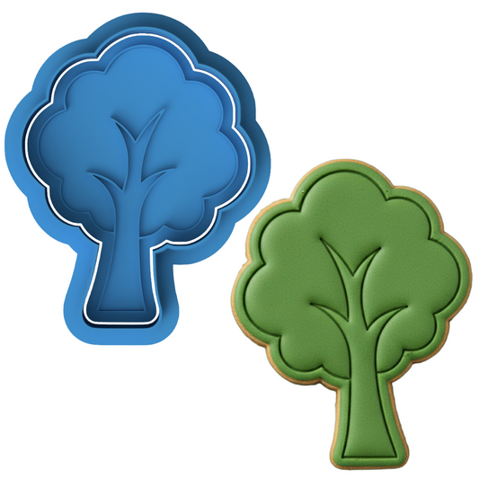 Cute Tree Cookie Cutter and Embosser Set | Woodland Forest Nature Baking