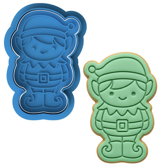 Cute Christmas Elf Cookie Cutter and Embosser Stamp Set | Holiday, Santa's Helper