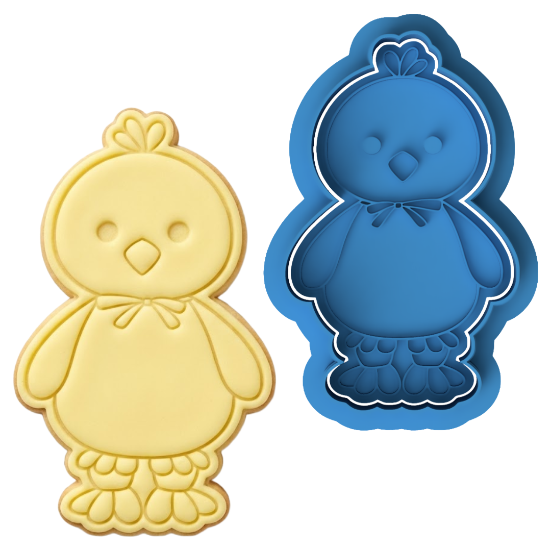 Cute Easter Chick with Bow Tie Cookie Cutter and Embosser Stamp | Spring Chicken, Farm Animal, Baby Shower