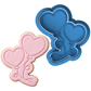 Double Heart Balloons Cookie Cutter and Embosser Stamp | Floating Love Hearts, Valentine's Day, Birthday Party