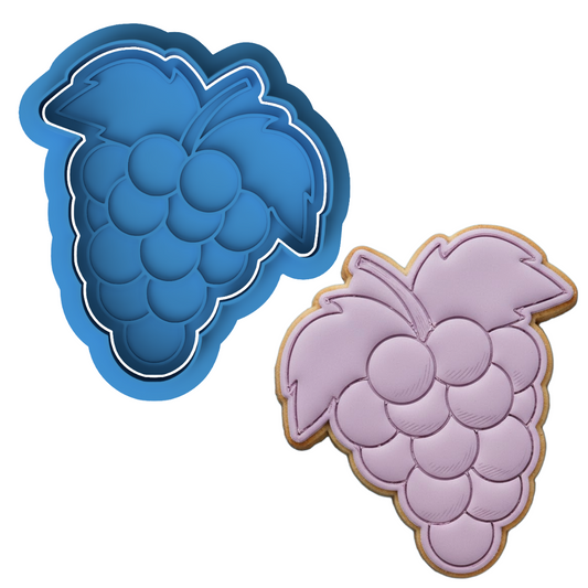 Grape Bunch Cookie Cutter and Embosser Set | Fruit Vineyard Wine Party Baking