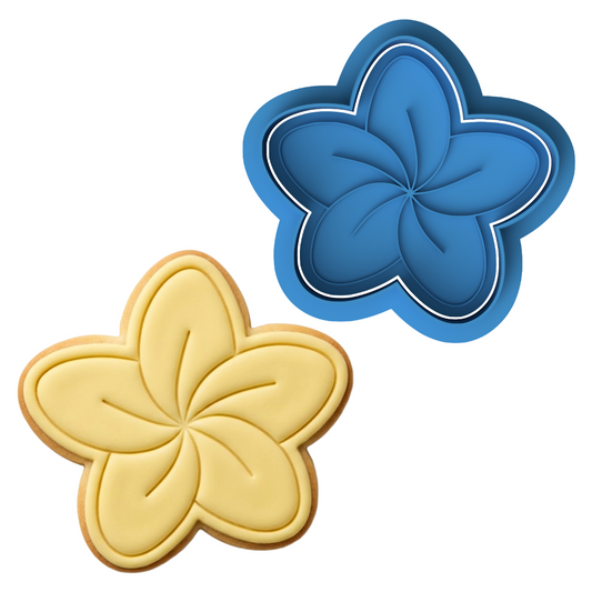 Frangipani Flower Cookie Cutter and Embosser Stamp Set | Plumeria, Tropical, Summer, Hawaiian