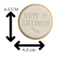 Happy Halloween Round Cookie Cutter with Embosser – Spider & Bat Design