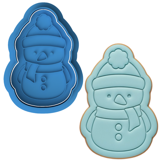 Cute Snowman Cookie Cutter and Embosser Stamp Set | Christmas, Winter, Holiday