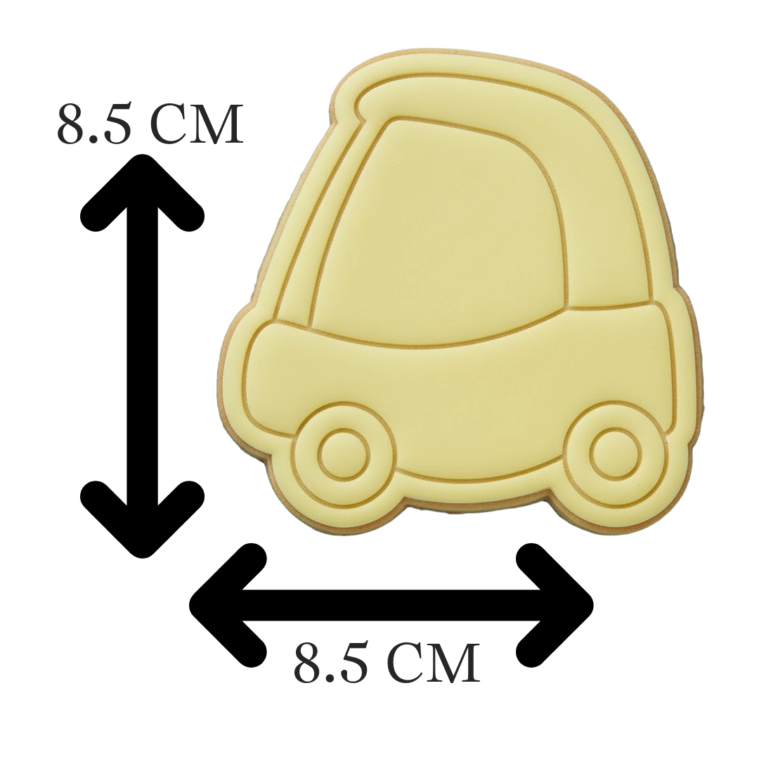 Classic Toy Car Cookie Cutter and Embosser Stamp Set | Kids Birthday, Retro, Coupe