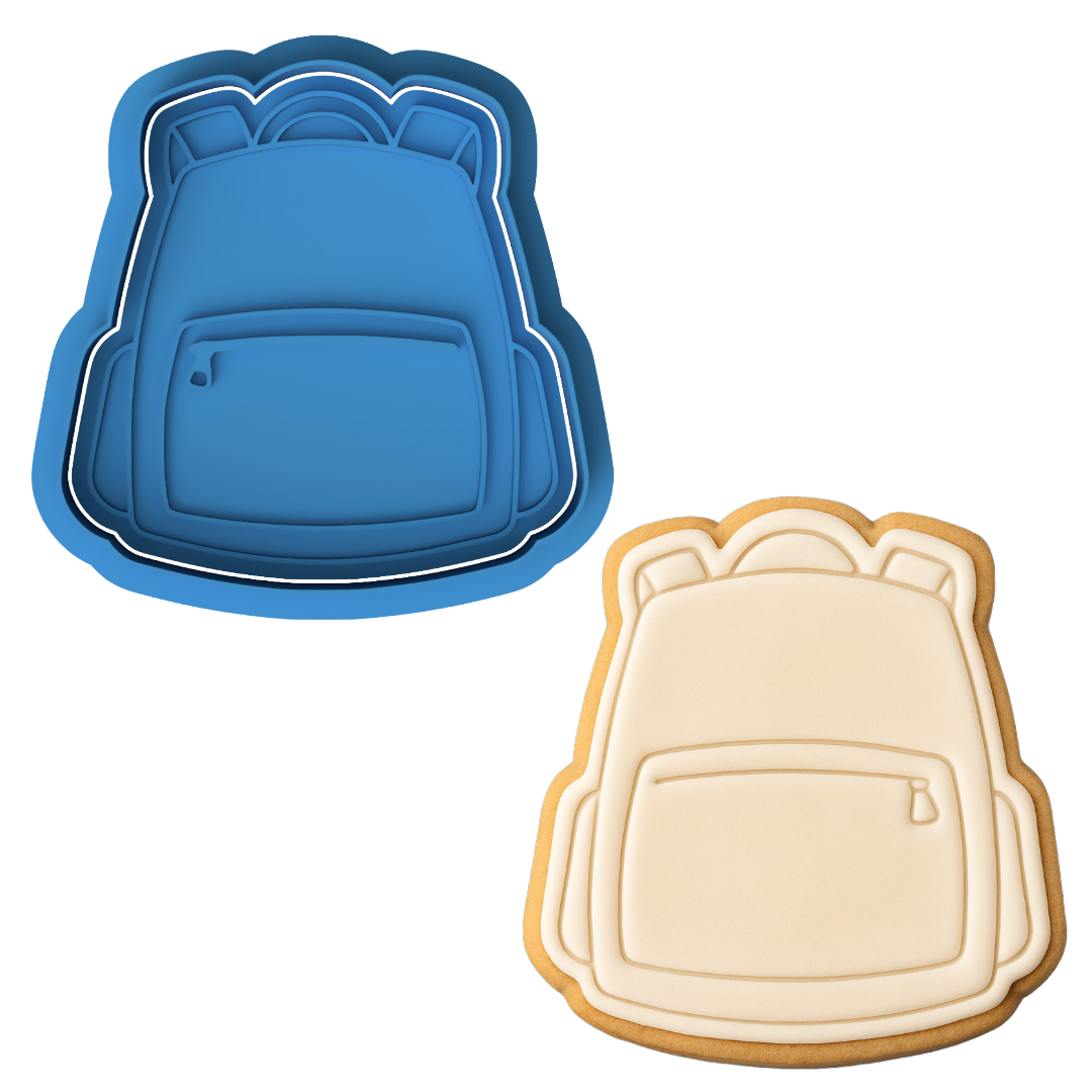 School Backpack Cookie Cutter and Embosser Stamp Set | Back to School, Student