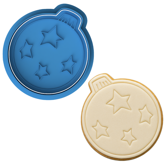 Christmas Bauble Star Ornament Cookie Cutter and Embosser Stamp