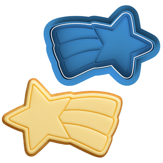 Shooting Star Cookie Cutter and Embosser Stamp Set | Comet, Twinkle, Space Birthday